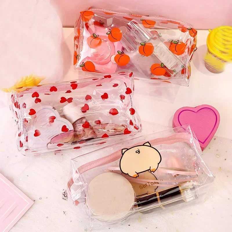Waterproof transparent zipper makeup bag Fi printed womens travel makeup bag W organizer makeup bagXJ250415