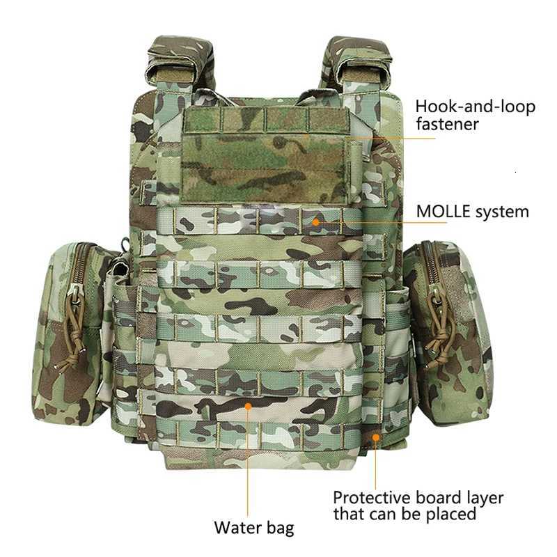 Plate Carrier with Triple Mag Pouch 1000D Nylon Fabric Quick Release 6094K Vest for Hunting Airsoft Combat Tactical Vest XJ251114
