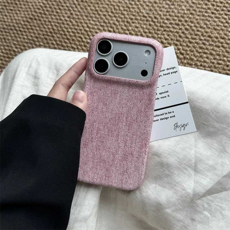 Fashion Pink Denim Cute Love Stand Phone Case For iPhone 17 Pro 15 14 16 Pro Max Back Cover Shockproof Protective Cases Capa J251202