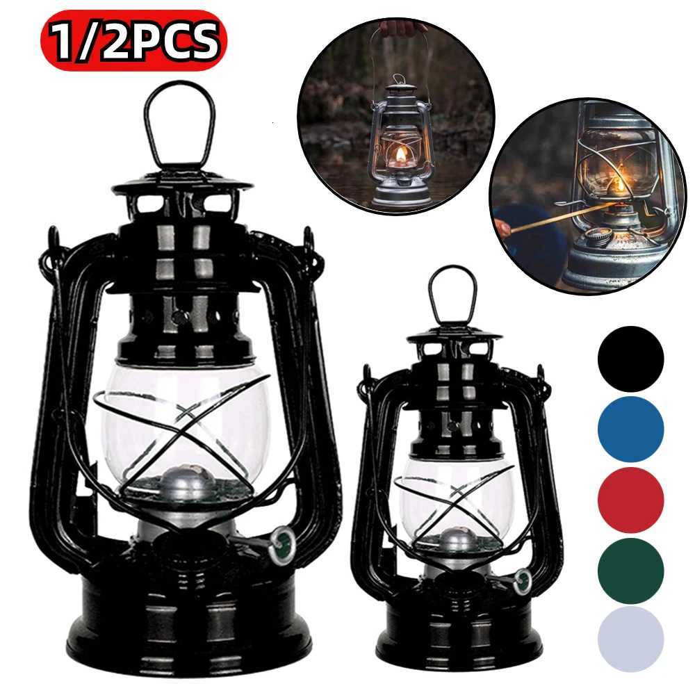 1/2PCS Vintage Kerosene Lantern Hurricane Lantern Metal Kerosene Lantern Fuel Camping Lanterns for Camping Home Patio Decor Lamp M251115
