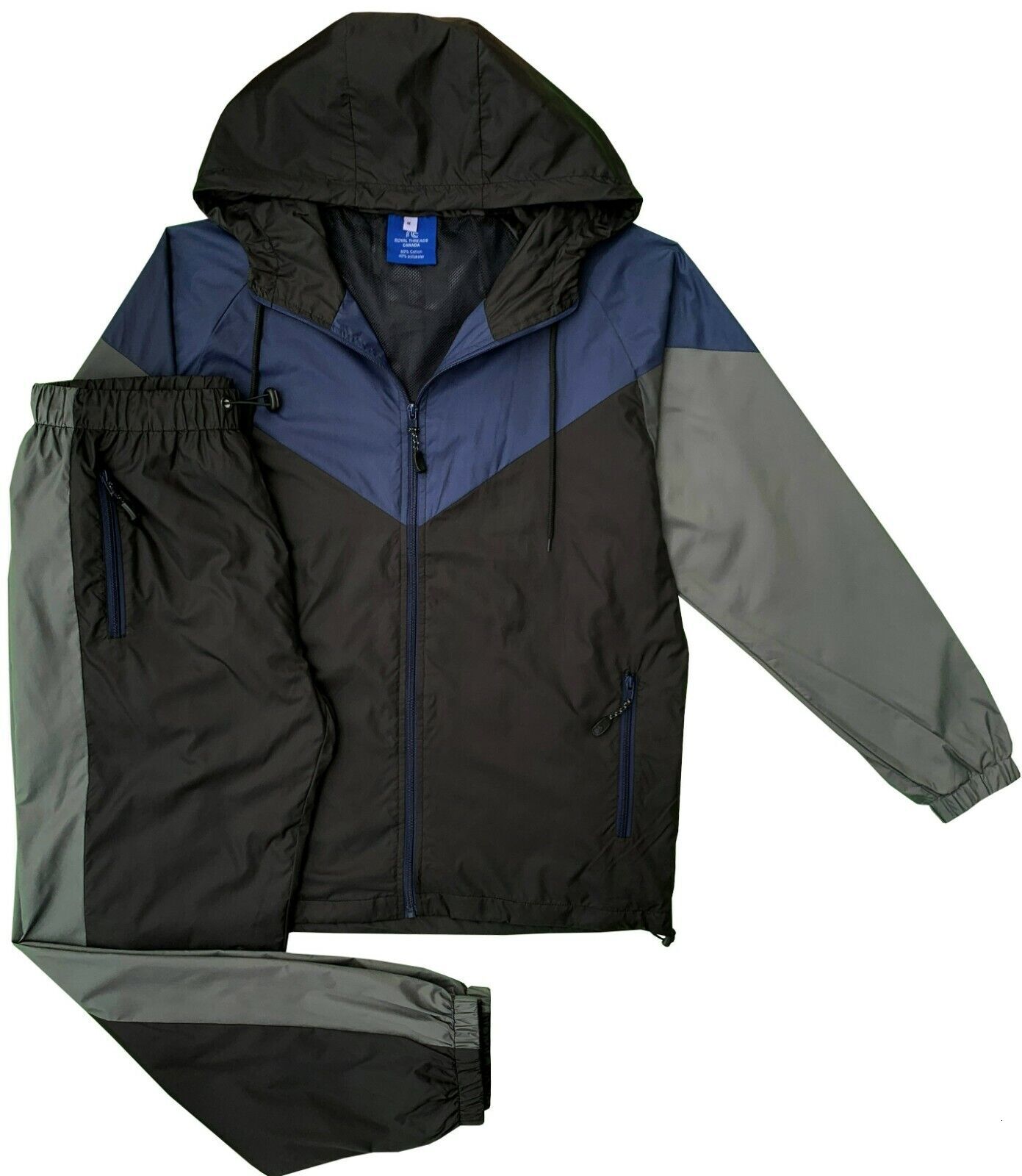 Tracksuit Men's Windbreaker Hooded Meshed ed Jogging GYM Suit