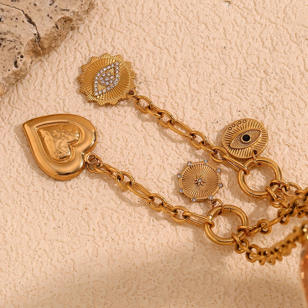 E. B.belle O-chain star shaped tassel pendant necklace made of stainless steel 18k gold-plated waterproof jewelry 250409