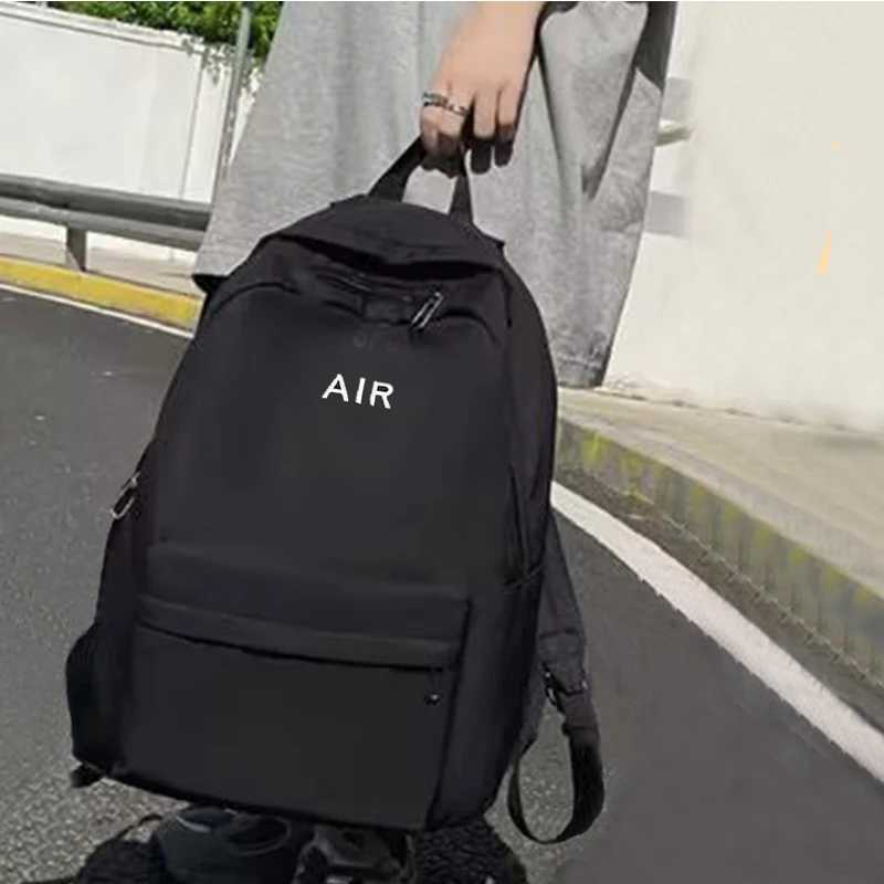 Neutral style backpack for men and women suitable for travel and school use With a letter-print designW251114