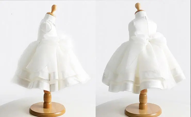 Baby Girls Dresses Fashion Mesh Princess White Dress Elegant Party Costume Infant Clothes Girls Birthday Outfit Kid Wear BC1412 250415