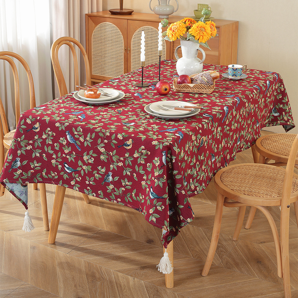 A771 Pastoral oil painting decorative cover table cloth coffee table cloth rectangular jacquard table cloth spot