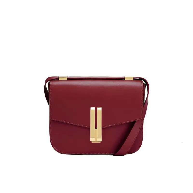 British Niche Genuine Leather Women's Handbag, Casual Retro One Shoulder Tofu Bag, Diagonal Cross Square Bag