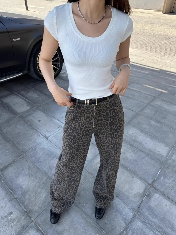 Y2K Wide Leg 2000s Denim Trouser Womens Baggy Trashy Vintage Casual Pants Female High Street Retro High Waist Straight Jeans 250414