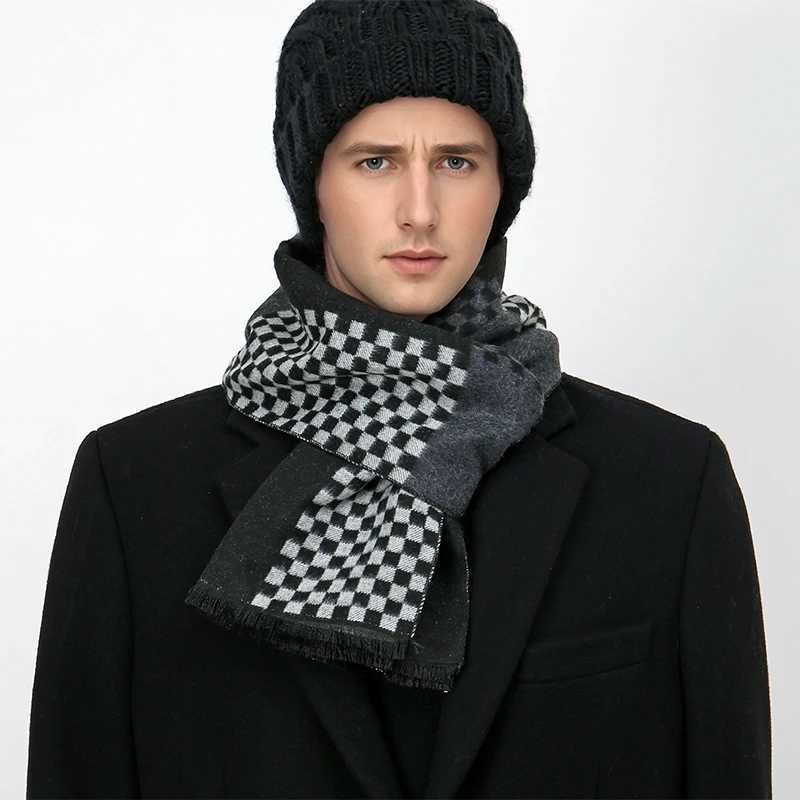 Luxury 2025 Winter Plaid Men Scarf Shawl Luxury Autumn Pashmina Handkerchief Elegant Pareo Outdoor Muffler Bufanda Men Clothing Y251115
