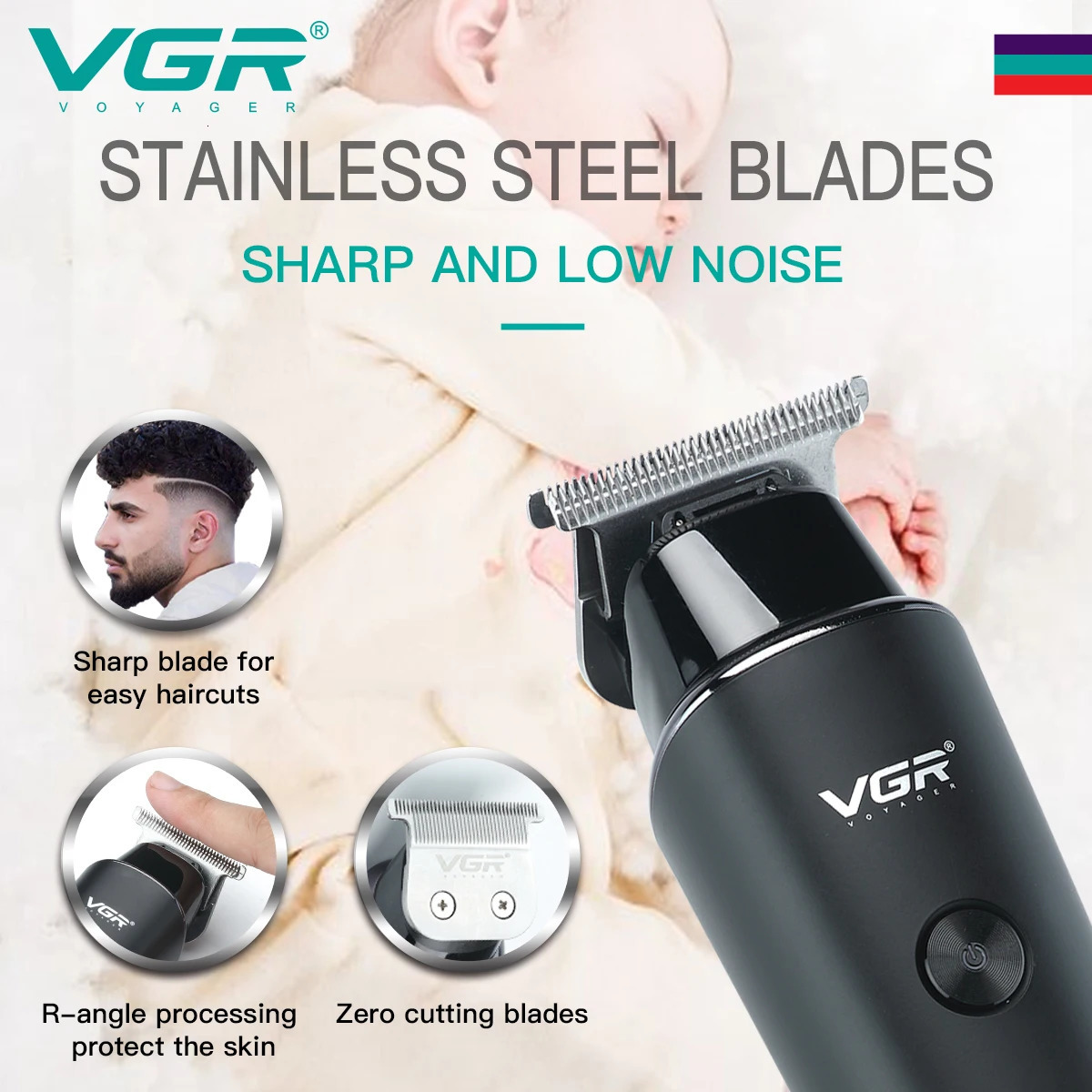 VGR Hair Trimmer Professional Electric Trimmers Cordless Hair Clipper Rechargeable LED Display V 937 250409