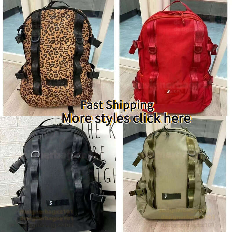 Supremely Backpack Designer Bag Shoulder Bags Nylon Polyester Waterproof Black Red Camouflage Women Men Climbing Hiking Outdoor Sport Handbag Travel Student