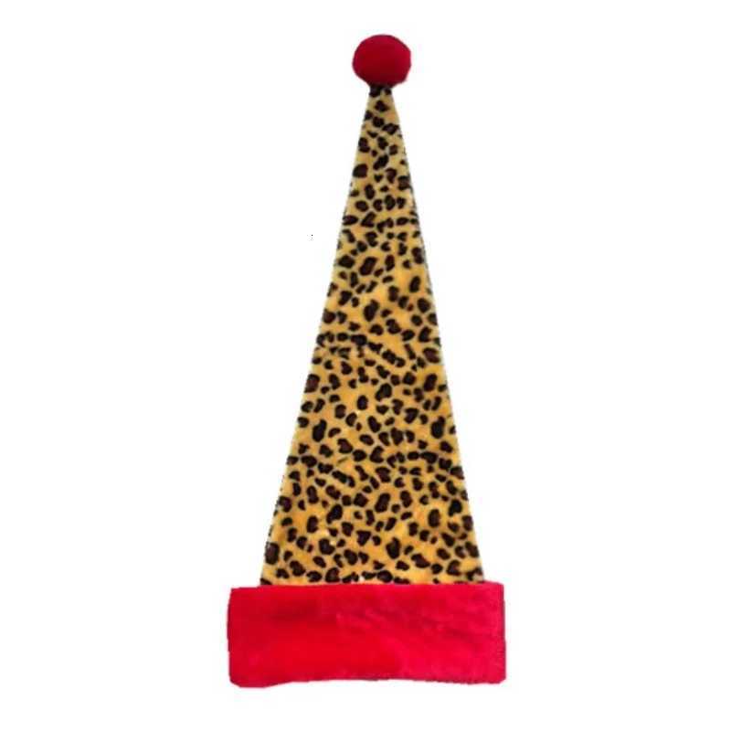 Leopard print with red border Christmas Xmas Cap Gifts New Year Festival Holiday Party Supplies Props Y251115