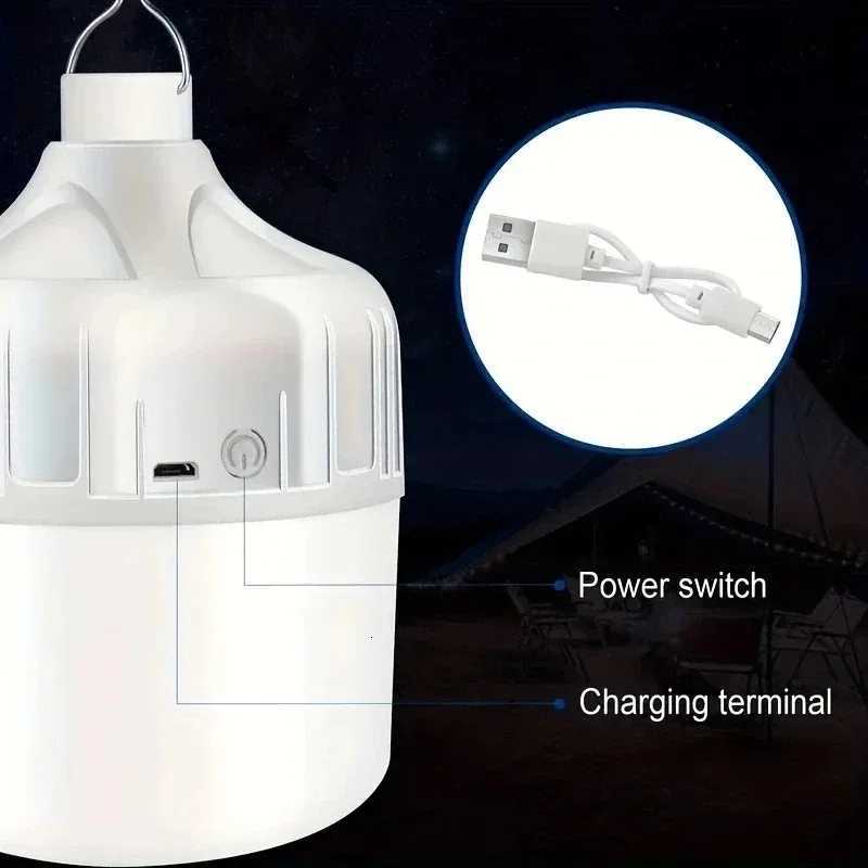 Outdoor Picnics Wireless Hanging Tent Lights Usb Rechargeable Portable Camping Led Bulb Emergency Long Battery Life Lighting M251115