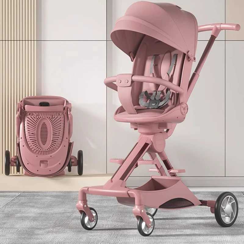 Childrens lightweight folding stroller with aluminum alloy frame 360 universal front wheel bi-directional swing seat newborn stroller X250415