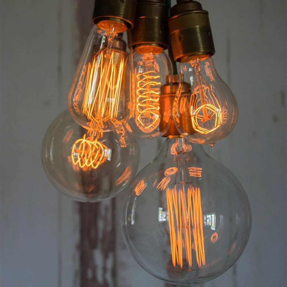 Retro Edison Bulb E27 220V 40W ST64 G80 G95 G125 Ampoule Vintage Edison Bulb Incandescent Lamp Filament Light Bulb Home Decor C251115