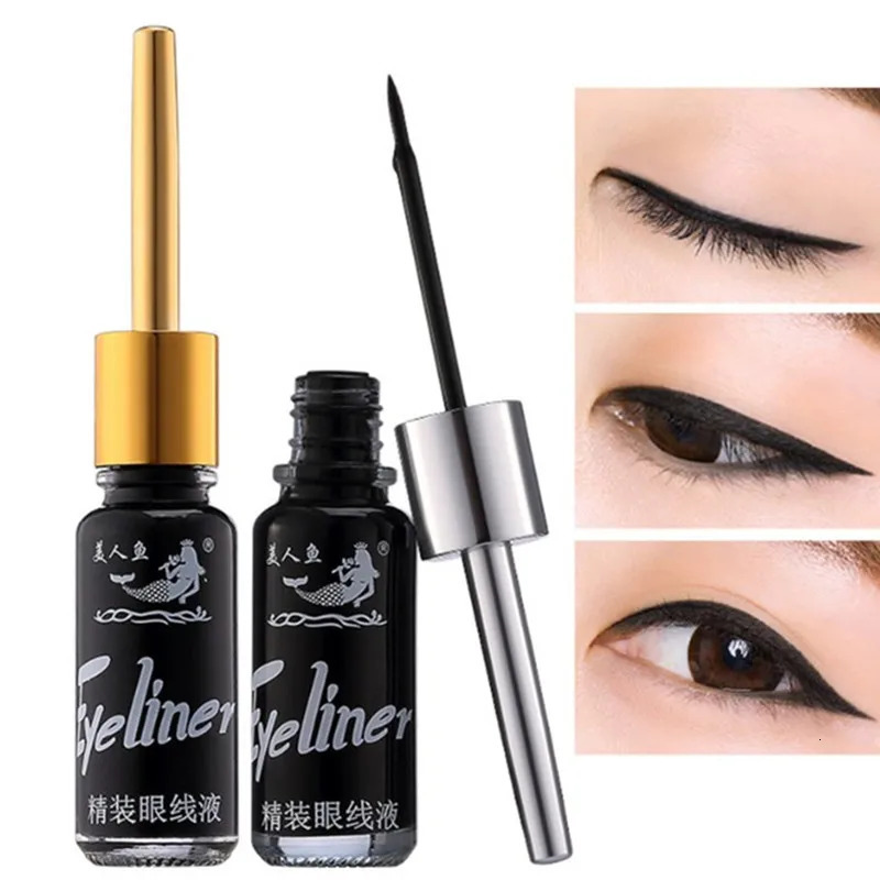 Black Liquid Eye Liner Pen Long-lasting Waterproof Hard Soft Brush Eyeliner Pencil Sexy Natural Makeup Beauty Tool Cosmetic Set 250414