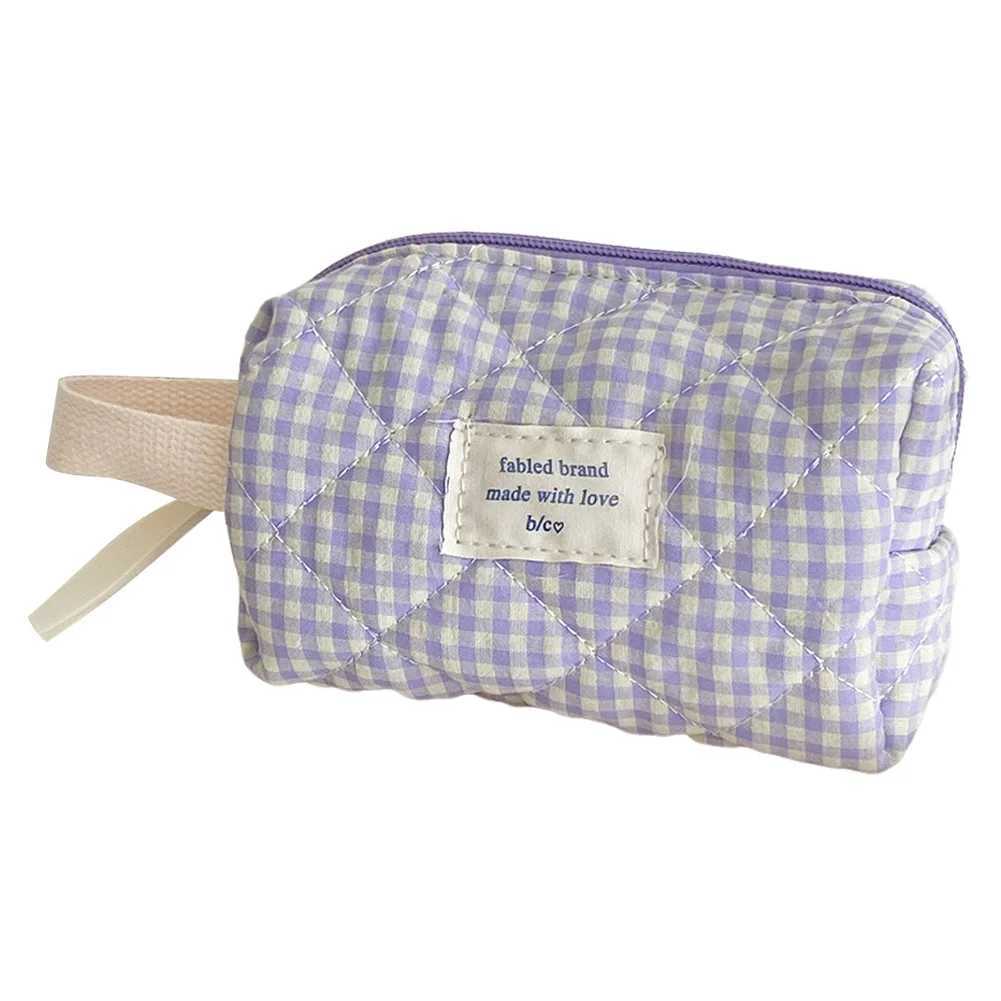 Womens plain weave makeup bag Fi sweet cotton Cluh handbag soft fabric organizer bag cute travel toilet bag practical bagXJ250415