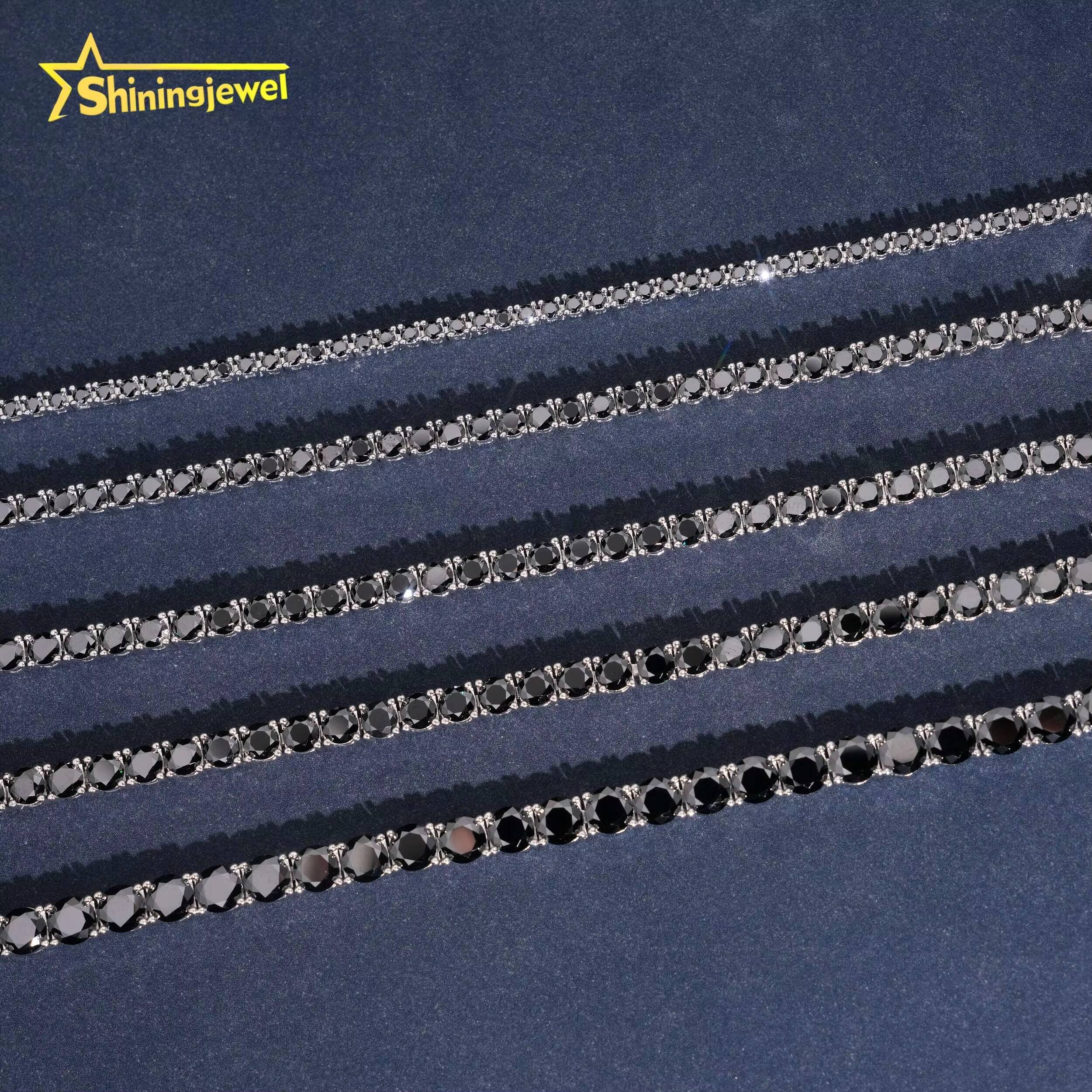 Cheapest Price Hot Sale Black Moissanite Gold Plated Sterling Silver 925 Tennis Bracelet Iced Out Hip Hop Jewelry