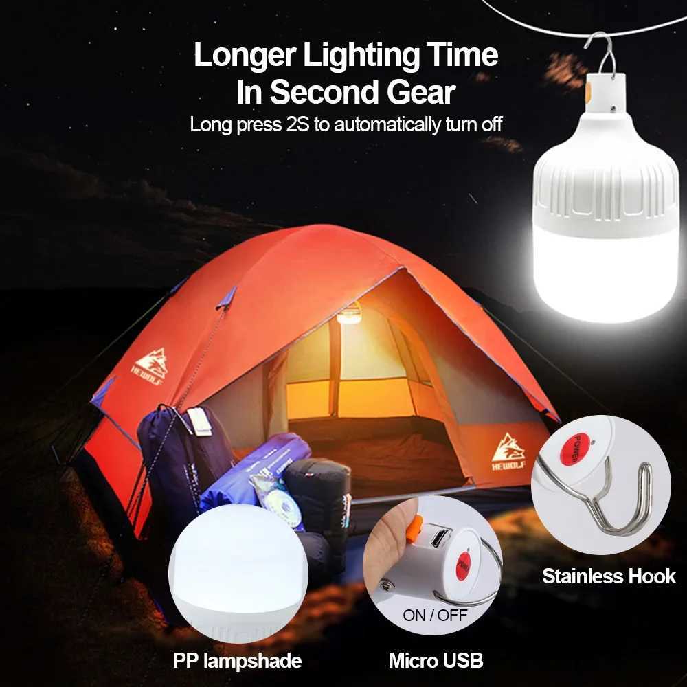 Usb Rechargeable Led Bulb Portable Camping Light Bulb Emergency Lighting Flashlight Lights Outdoor Picnics Hanging Tent Light M251115