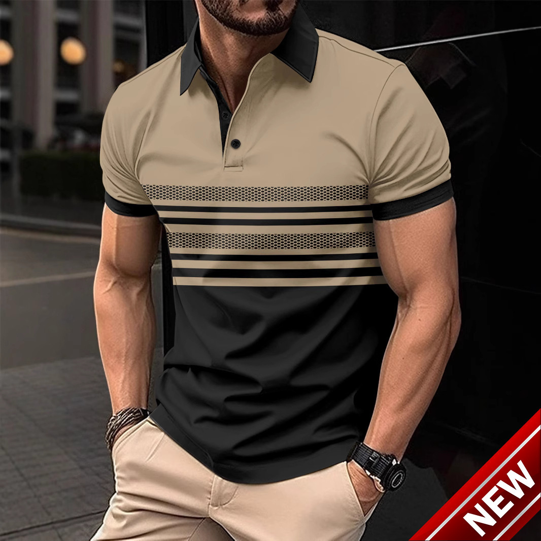 Quick sale fashion mens 3D printed polo shirt casual breathable mens sports polo top