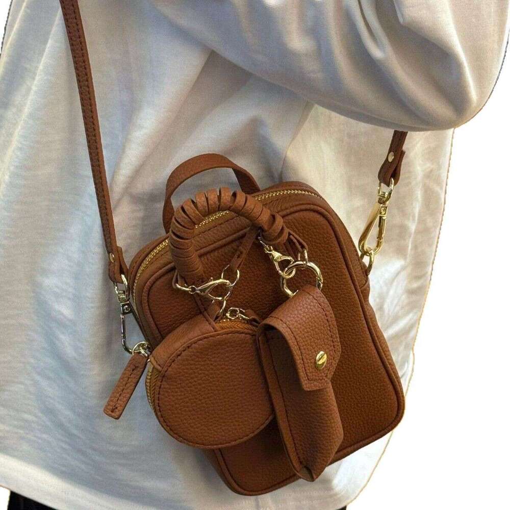 Mm Women's Bags Top Layer Cowhide New Mobile Phone Diagonal Cross Women's Versatile Casual Square Genuine Leather Change Small Bag
