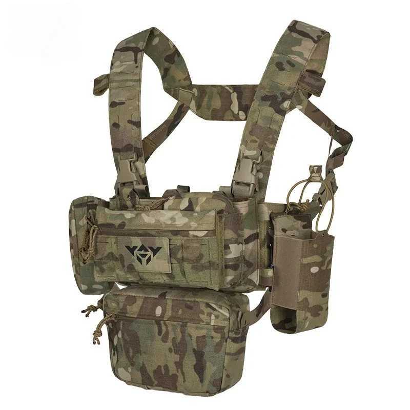 YAKEDA Tactical Chest Rig with 5.56/7.62 Magazine Pouch Holder Pistol Pouch Wing Pouch Molle Dangler Pouch XJ251114