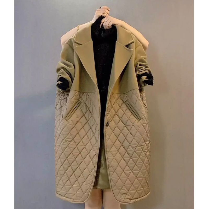 AMII Minimalist Womens Winter Coat Simple Warm Long Double Chest Collar Detachable Womens Jacket 12324016 241125