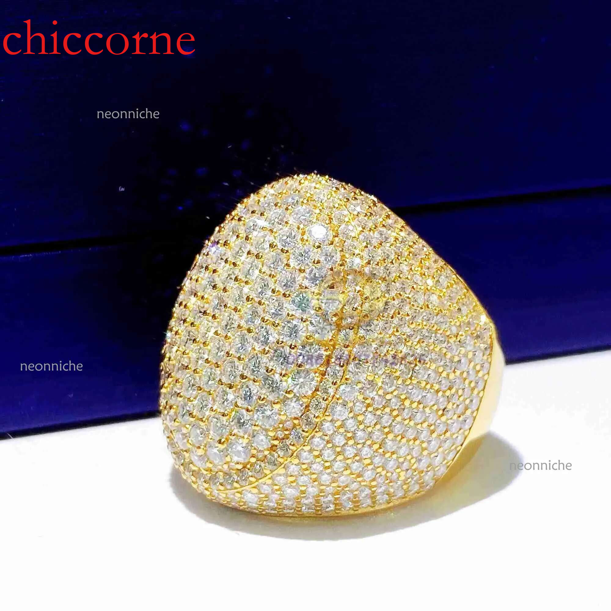 Customized Sterg Sier 10k White Gold Hip Hop Iced Out Top Quality Vvs Moissanite Men Dia Ring