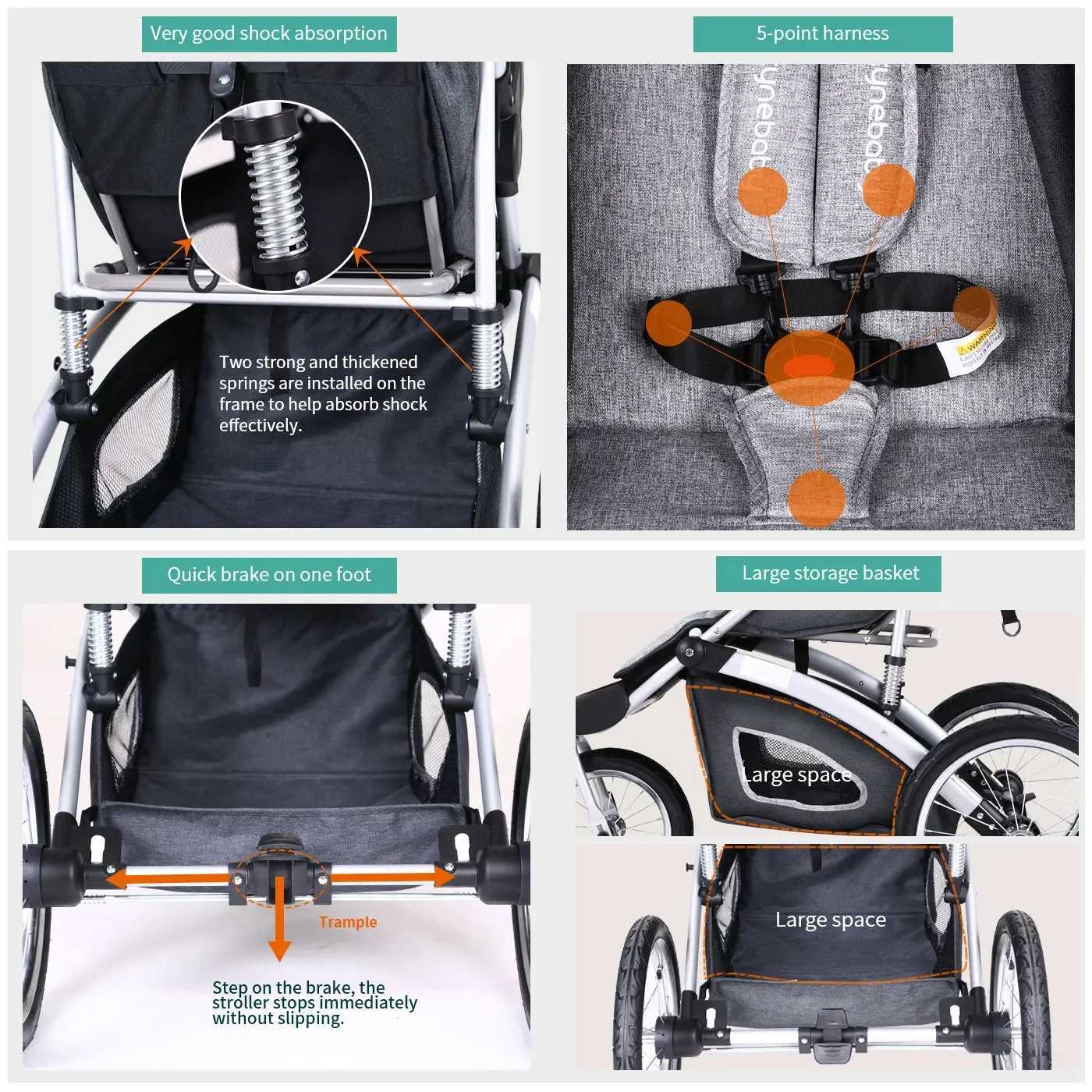 Foldable jogging scooter for single child jogging compact and ultra light scooter that can be carried for travel X250415