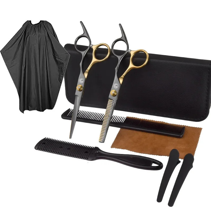 Hair Scissors Set Professional Barber Scissors Stainless Steel Scissors Hair Tools Hairdressing Hair Cutting Thinning Shears 250414