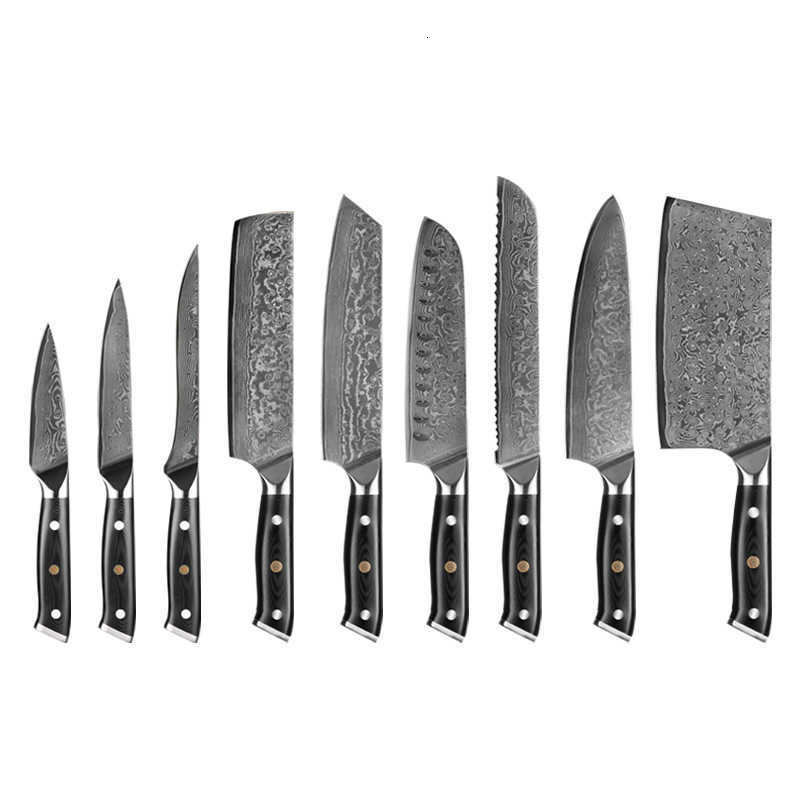 67-layer VG10 Damascus chef's knife with G10 handle, kitchen knife set, Western-style chef's knife, slicing knife C250930