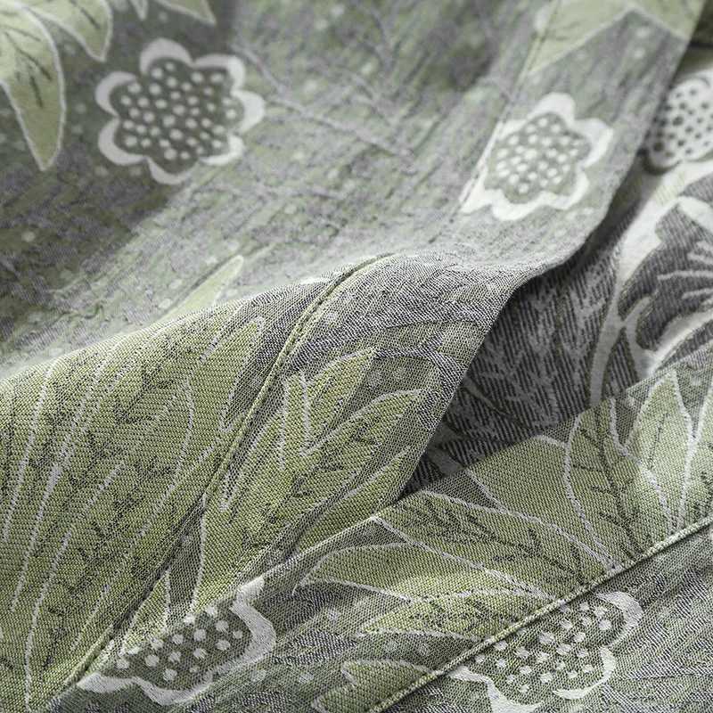 Womens Pure Cotton Gauze Nightgown Thin Retro Jacquard Pajamas Japanese Kimono Robe Long Sleeve V-neck Loungewear C251115