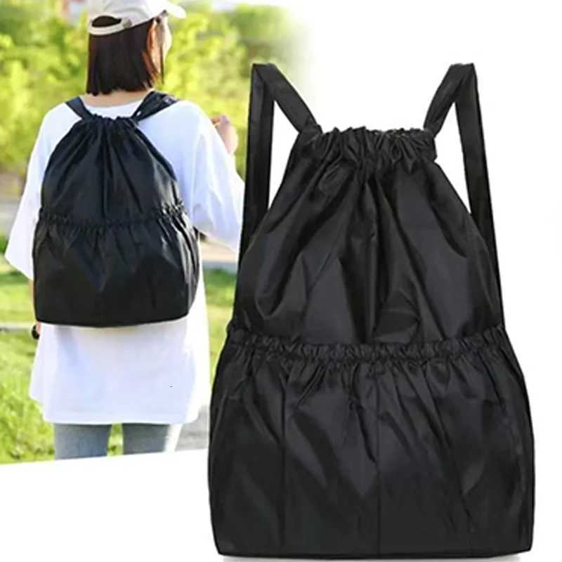 Mens and Womens Dual Shoulder Backpacks - Large Capacity Drawstring Fastened Shoulder Bags for Outdoor Leisure UseW251114