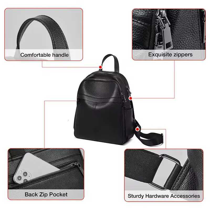 FOXER Womens Split Leather Multi-Function Backpack Lady Vintage Phone Pouch Pack Female School Bags High Quality Travel BagpackW251114