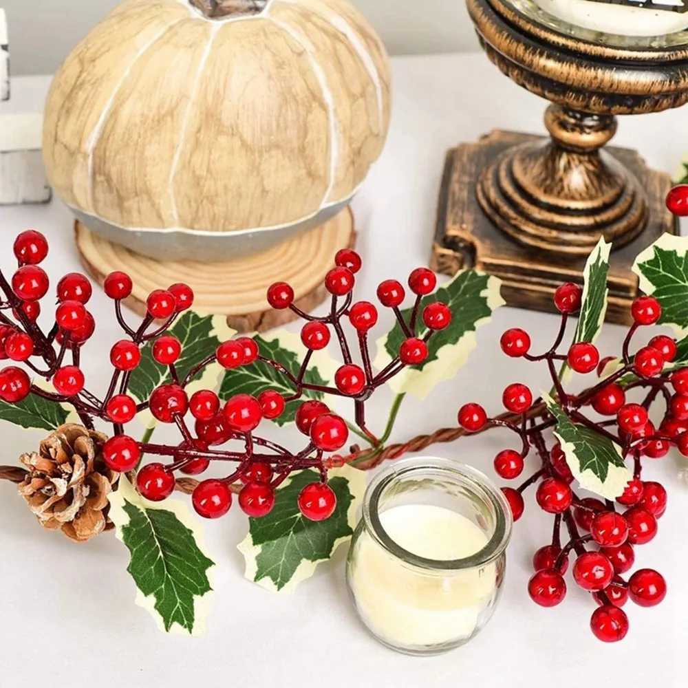 Red Berry Christmas Garland With Pine Cone Garland Artificial Garland Garden Gate Home Decoration For New Year-ABLIM251115