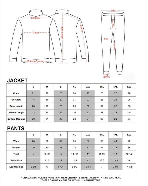 Gradient Men's Ombre Colored Pant&Jacket 2 Piece Sweatsuit Set Track Suit ST579