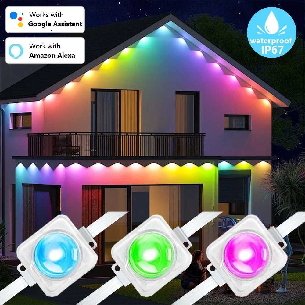100FT 60 LEDs Permanent Outdoor Lights Smart RGBIC Eaves LED Lights Festival Flashing Lighting Fairy String Holiday Lighting Z251115