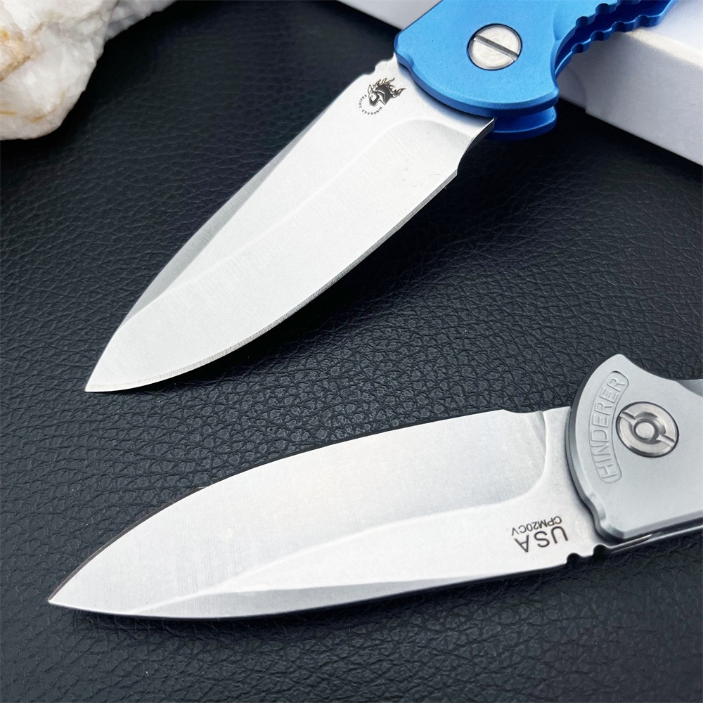 Rick Hinderer XM18 Assisted Pocket Folding Knife D2 Steel Blue/silver Aluminum Handle Portable Outdoor EDC Tactical Hunting Rescue Survival Tool 3300 
