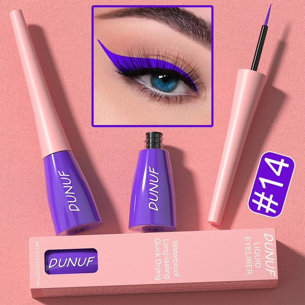 Liquid Blue Eyeliner Pencil Ultra-thin Long Lasting Quick Dry Smooth Rainbow Colorful Eye Liner Waterproof No Blooming Cosmetics 250414
