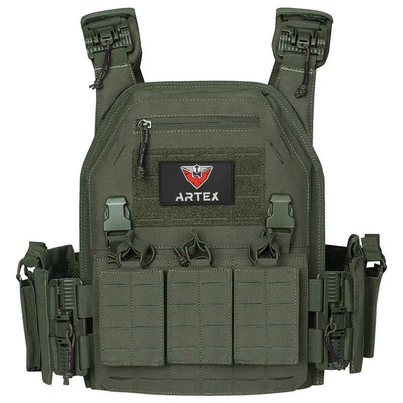 ARTEX Ranger Green Plate Carrier Tactical Vest With Quick Release Security Molle Tactical Vest Bandolier Laser Cut Combat Vest XJ251114