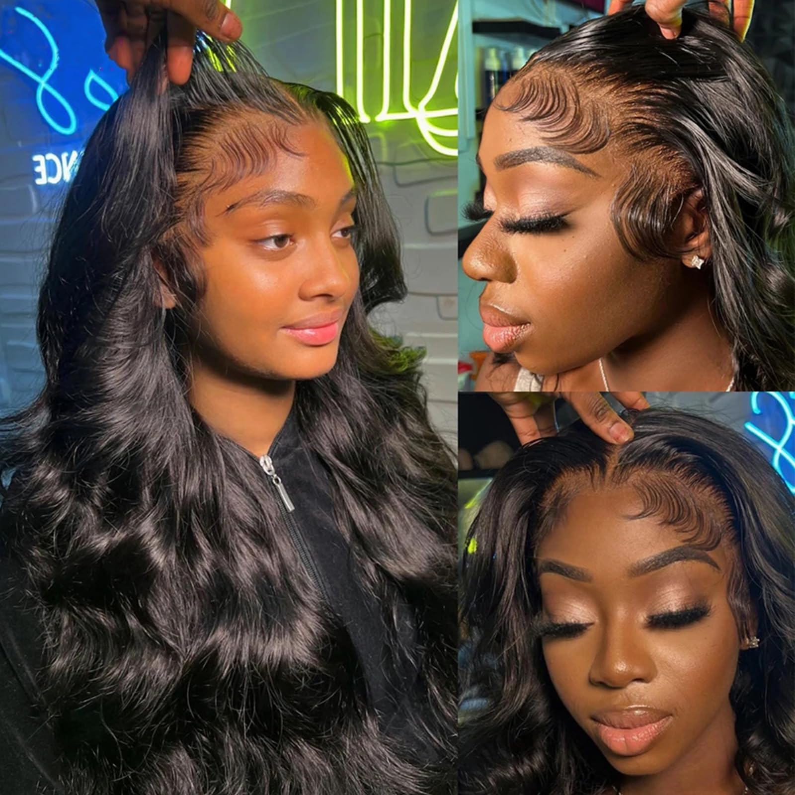 13x4 HD Blonde Body Wave Wigs PrePlucked Look Like Human Hair Lace Front Wig Water Wave Ready To Wear For Black Women Synthet Silky Wig Closure Free S