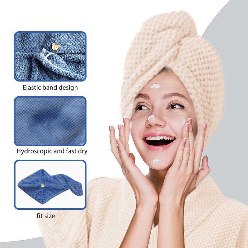 Womens Wrap Towel Spa Robe Hair Towel Adjustable Closure Long Robe V-Neck Shawl Bathrobe Dry Hair Cap Set Fluffy Comfortable C251115