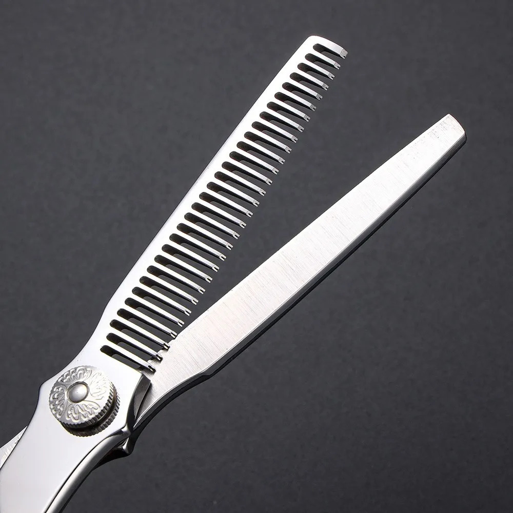 6.0 inch Hair Scissors Professional Patterned Handle Hairdresser Barber Tools Salon Hair Cutting Thinning Shears 250414