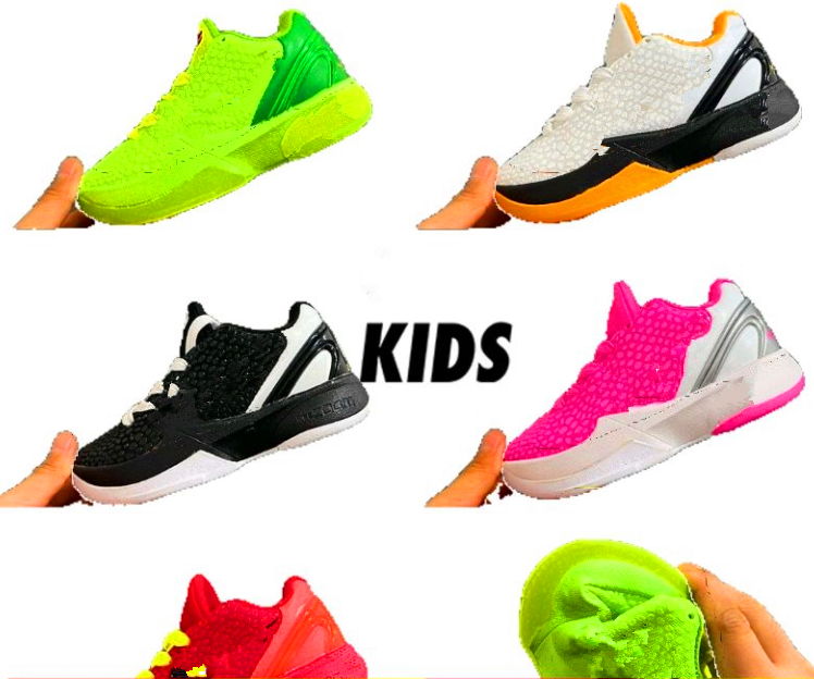 Grade school youth boys girls basketball shoes Kobe Reverse Grinch Kids sneakers trainers Outdoor Shoes 2025 Best quality kobeshoes 6