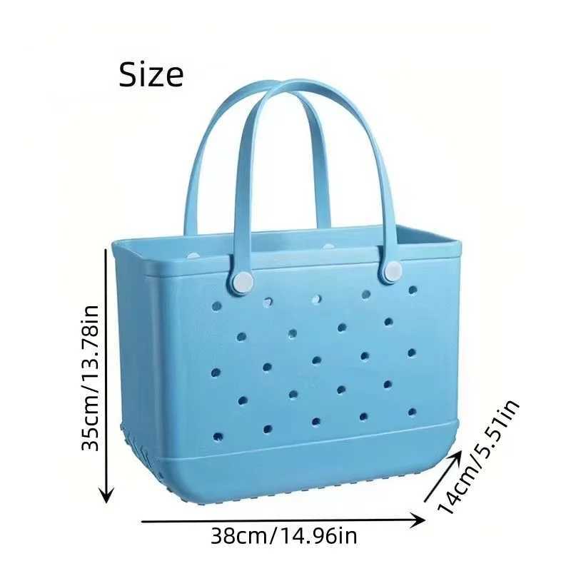EVA beach handbag rubber waterproof large handbag womens fashionable shoulder bag shopping bag wallet travel picnic storage basket W250415