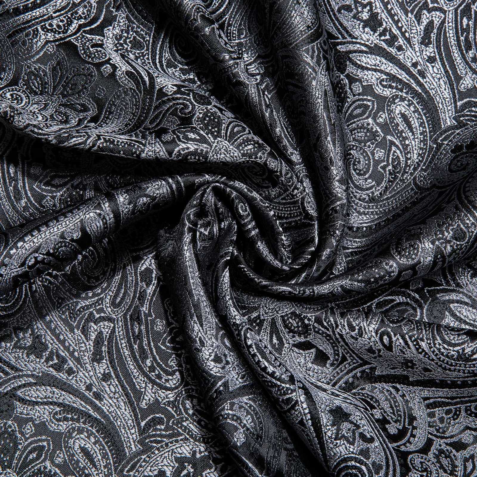 Luxury Fashion Silk Scarf Luxury Band Designer Men Women Black Paisley Shawl Bandanna Flulard Muffler Pashmina Barry Wang A-1022 Y251115