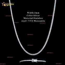 Good Price Gra Certified Vvs Moissanite Fashionable man Sterg Sier Solid Gold Hip hop Tennis Chain