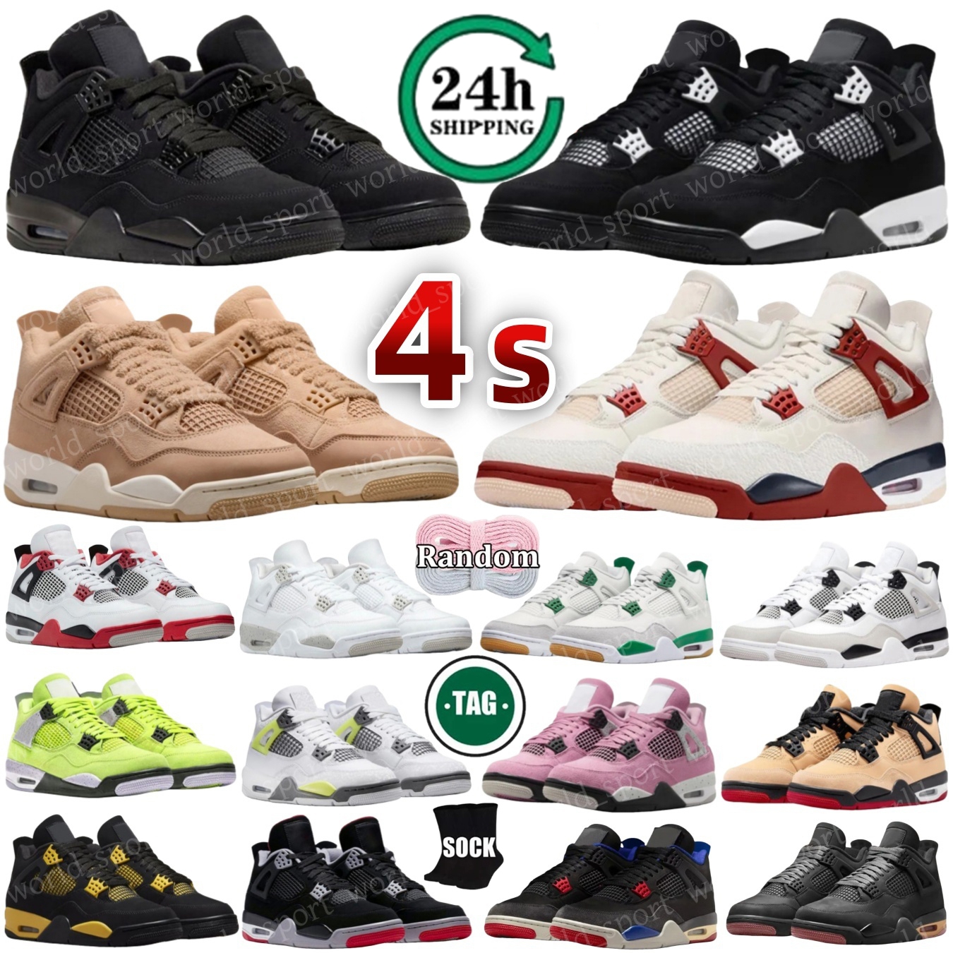 designer shoe 4s Mens Basketball Shoes 4 Black Cat Fire Red Oreo White cement Thunder London Pizza Bred UNC Lakers Olive Men Women Trainers Sneakers Big Size 14 15 16