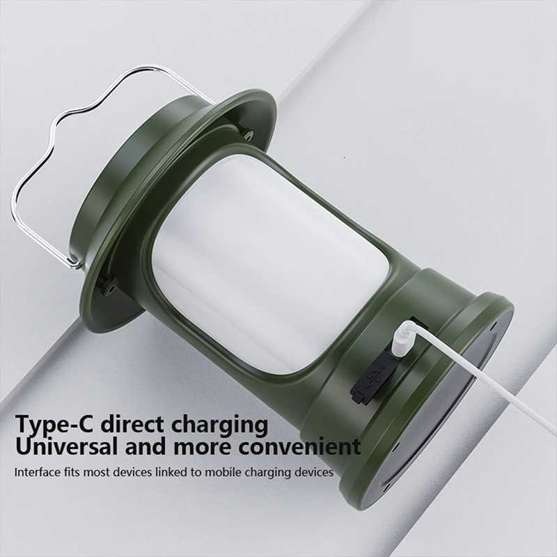 Portable Solar USB Rechargeable LED Camping Lamp Dimming of Cold and Warm Outdoor Environmental Protection Camp Tent Lantern M251115