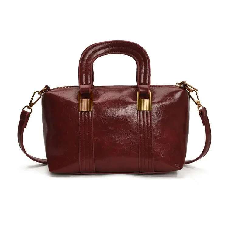 2025 Matte PU Mini Satchel, Convertible Crossbody Bag With Retro-Edge Leopard Print, Day-To-Night Structured Purse For Women