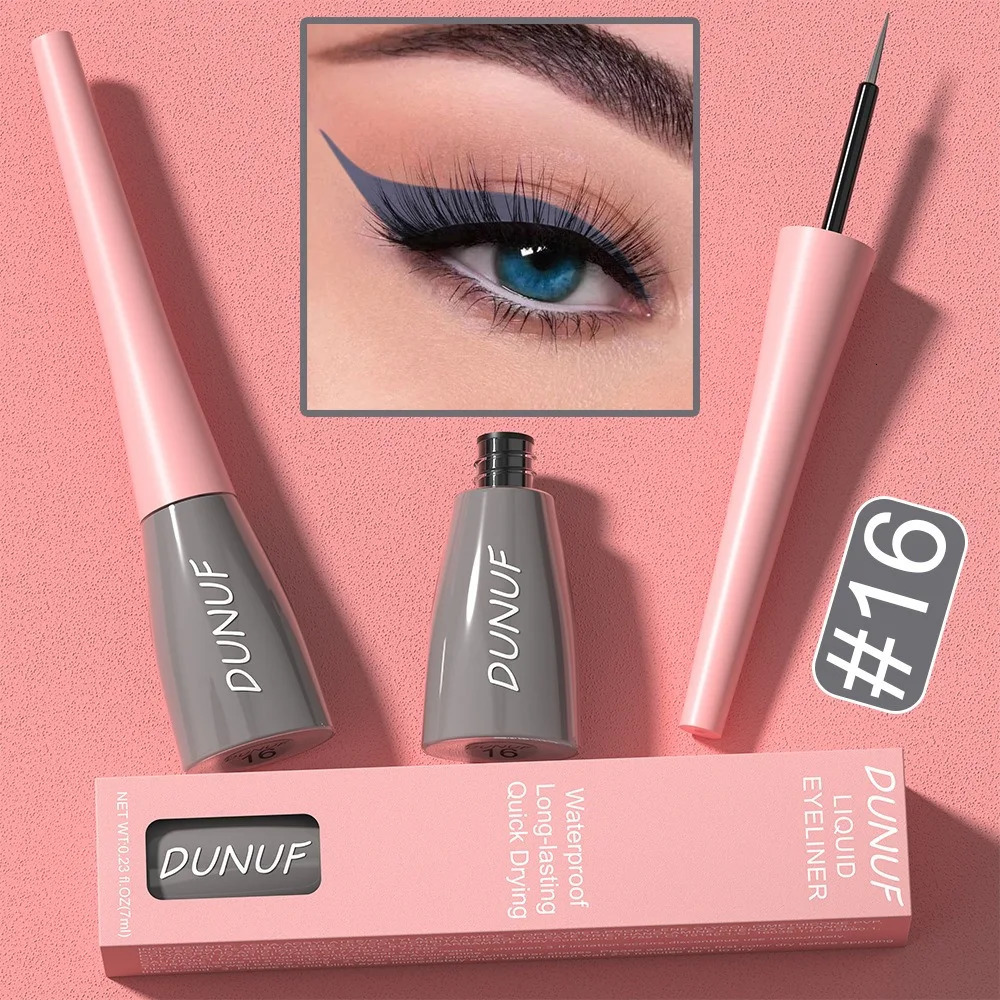 18 Colors Colorful Liquid Eyeliner Cement Gray Waterproof Long-Lasting Quick-Dry No Blooming Blue Purple Eye Liner Pen Cosmetics 250414